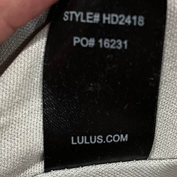 Lulus Medium Heaven and Earth Grey Criss Cross Bridal Maxi Gown Dress NWOT 350 - Picture 6 of 6